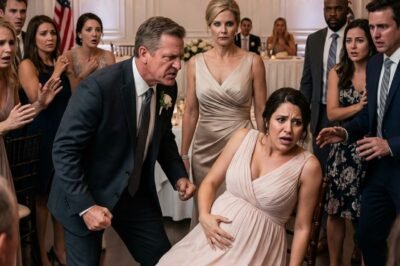 EIGHT MONTHS PREGNANT AT A WEDDING, MY MOTHER HISSSED, “GET UP—YOUR SISTER NEEDS THAT SEAT.” I WHISPERED, “SHE’S TWO MONTHS. I’M EIGHT.” THE ROOM FROZE—UNTIL MY FATHER KICKED MY CHAIR FROM BEHIND. I HIT THE FLOOR. MY WATER BROKE. AND IN THAT SCREAMING SILENCE, I KNEW MY FAMILY WAS DONE WITH ME—FOREVER.