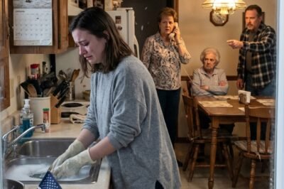 I WALKED INTO MY DAUGHTER’S HOUSE UNANNOUNCED— AND FOUND HER FREEZING AT THE SINK WHILE HER HUSBAND AND HIS MOTHER SAT WARM AND EATING. WHEN HE SNAPPED, “STOP WASHING DISHES—BRING MORE FOOD,” I SMILED… AND MADE ONE QUIET CALL. FIVE MINUTES LATER, EVERYTHING SHIFTED.